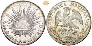 8 Reales 1858 Mo FH