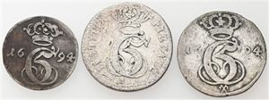 2-, 4-, og 8 skilling 1694. (3)
