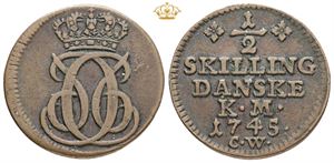 1/2 skilling 1745