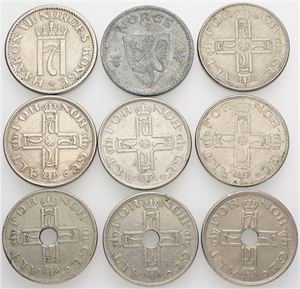 50 øre, forskellige. (9)