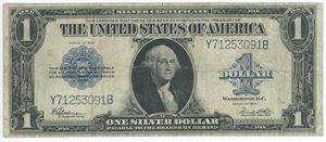 One Dollar Silver Certificate 1923 G, No. Y71253091B