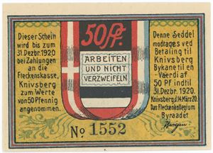 50 pf. 1920, Knivsberg, nr. 4564