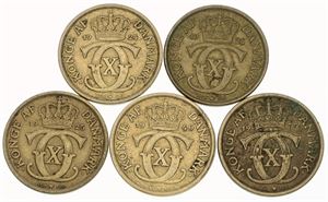 1/2 krone 1924-1940. (5)