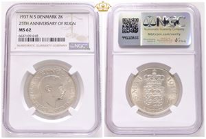 2 kroner 1937, 25 års regeringsjubilæum - NGC MS 62