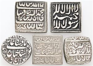 Rupee, 16th century Mughal Empire, as well as 4 others. (5)