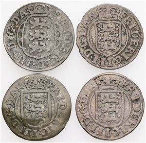 2 skilling 1661, 1668, 1668, 1669. (4)