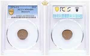 1 øre 1876, PCGS MS 64 BN