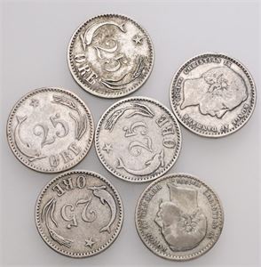 25 øre 1874-1905, komplet. (6)