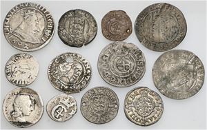 Skillingsmønter, primært Christian IV. (12)