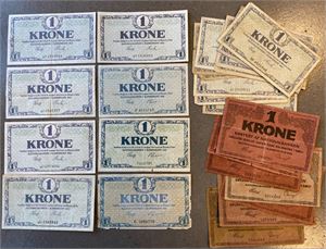 1 krone 1914 - 1921, 26 stk. (26)