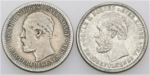 50 øre 1880, 1901. (2)