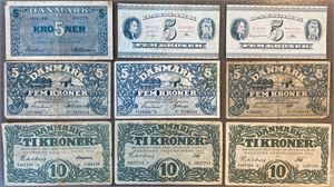 Lille samling 5- og 10 kroner. (9)