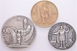 2, 5 and 10 Krónur 1930. (3)