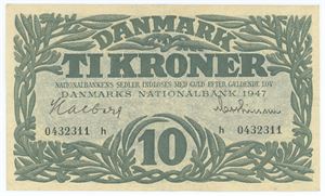 10 kroner 1947 h, Matthiessen