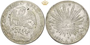 8 Reales 1895 Mo AB, chopmarks