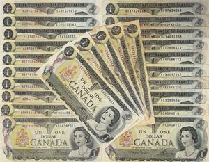 1 Dollar 1973, 25 pcs., all different. (25)
