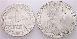 Taler 1780, restrike; 100 Schilling 1978. (2)