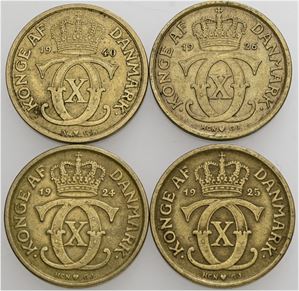 1/2 krone 1924, 1925, 1926, 1940. (4)