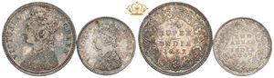 2 Annas 1862; 1/4 Rupee 1862. (2)