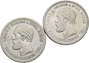 1 krone 1898, 1900. (2)