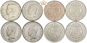 1 krona 1935, 1936, 1937, 1939 - pæne eksemplarer. (4)