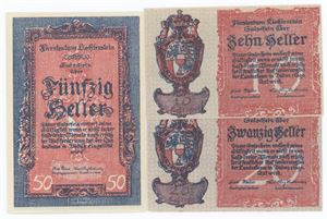 10-, 20-, 50 Heller 1920. (3)