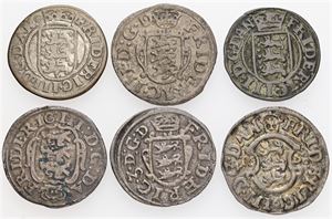 Samling 2 skilling, alle forskellige. (6)