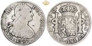 8 Reales 1797 Mo FM, chopmark