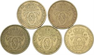 1/2 krone 1924-1940 - komplet sæt