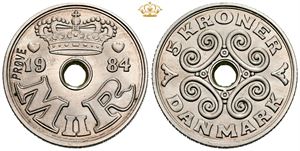 5 kroner 1984, prøvemønt
