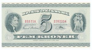 5 kroner 1957 B5, nr. 2262334