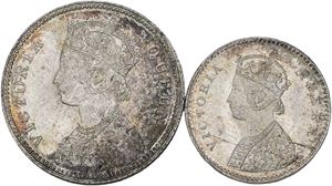 2 Annas 1862; 1/4 Rupee 1862. (2)