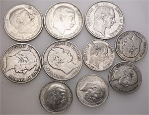 1 og 2 kroner. (10)