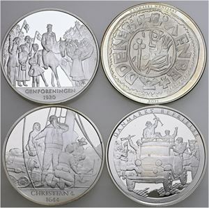 Samling medaljer, Ag (925/1000). (4)