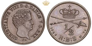 1/2 rigsbankskilling 1842, medaljeprægskarakter