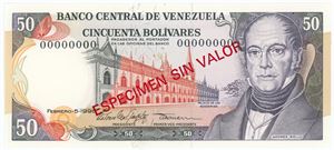 50 Bolívares 1998, Specimen