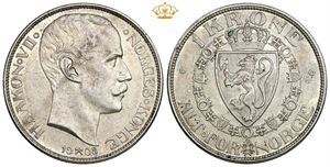 1 krone 1908, møntmærke på plade