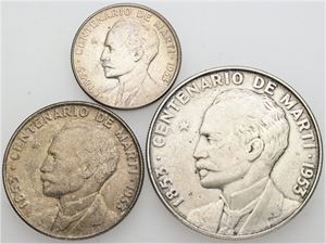 25 and 50 Centavos 1953; Peso 1953. (3)