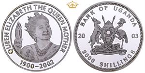 2000 Shillings 2003, The Queen Mother - in original box.