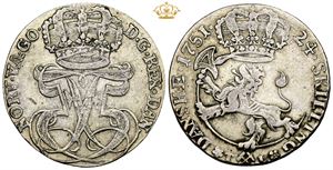 24 skilling 1751 - rester af møntskær