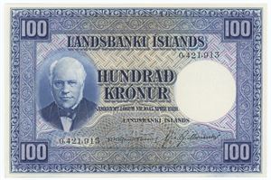 100 krónur u. år (1948), nr. 0421913