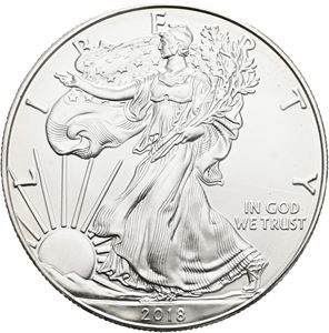 Dollar “Silver Eagle" 2018, Ag 1 Oz / 31.1 g 999/1000