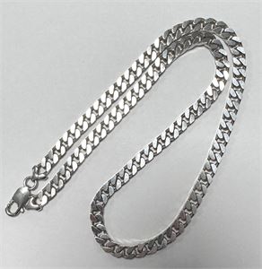 Panzerfacet halskæde i Sterlingsølv, L. 50 cm, vægt 47,7 g