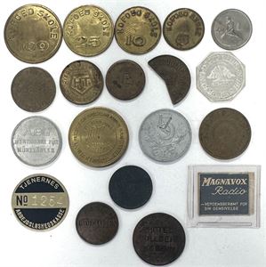 Samling tokens m.m. I alt 19 stk.