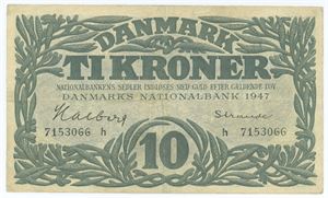 10 kroner 1947 h, Strande