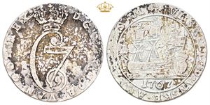 6 skilling 1767 - smukt eksemplar for typen