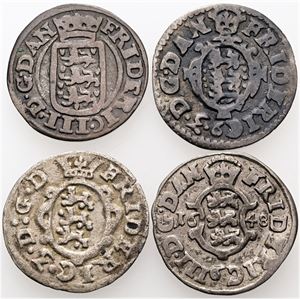 2 skilling 1648, 1651, 1655 samt 1667. (4)