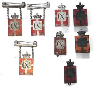 Georg Jensen, kongemærker 1870-1940, sterlingsølv med emalje(8)