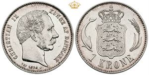 1 krone 1898 - medaljeprægskarakter på forsiden