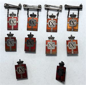 Kongemærker, fem forskellige. (10)